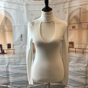 Stylish long sleeve cut out top